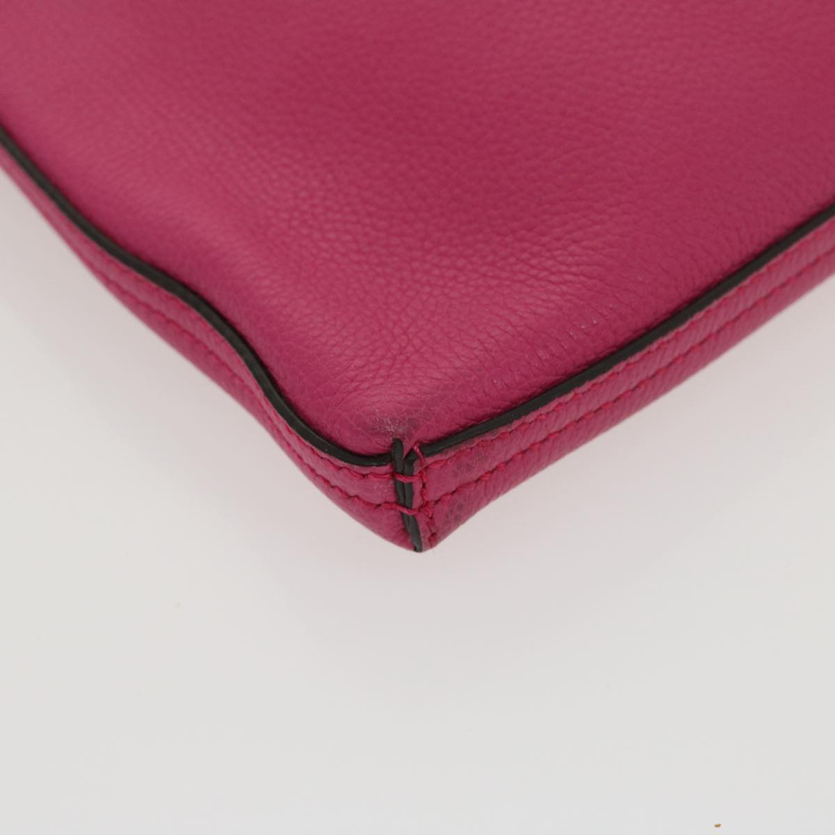 GUCCI Web Sherry Line Soho Clutch Bag Leather Pink am2581g