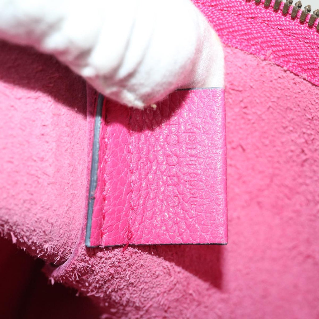 GUCCI Web Sherry Line Soho Clutch Bag Leather Pink am2581g