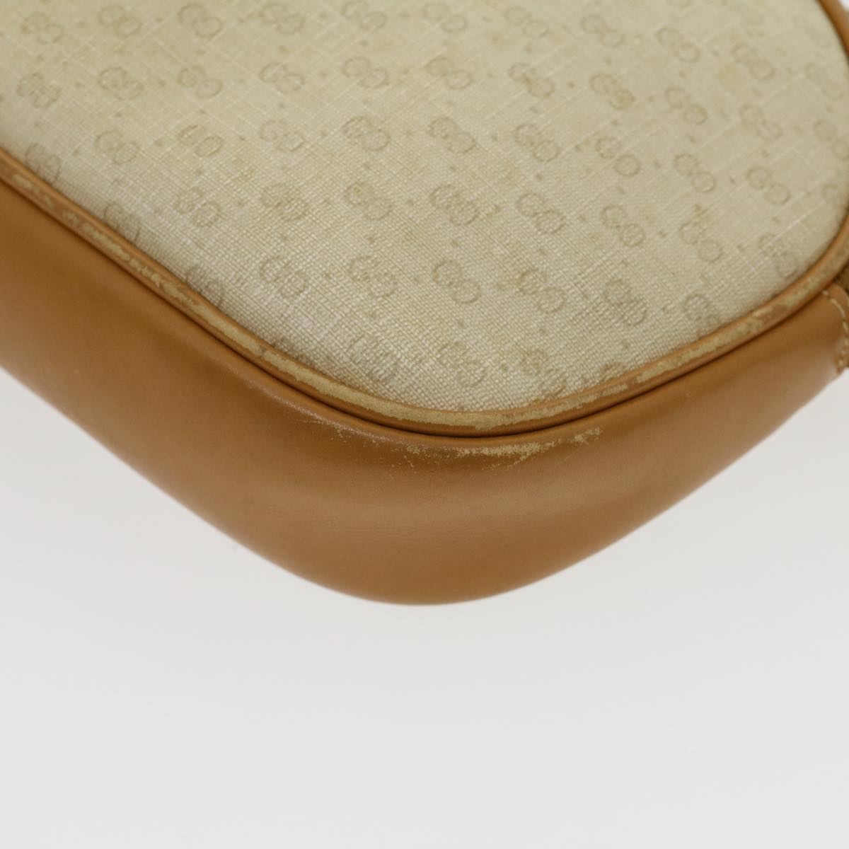 GUCCI Micro GG Canvas Shoulder Bag PVC Leather Beige Brown am2614g