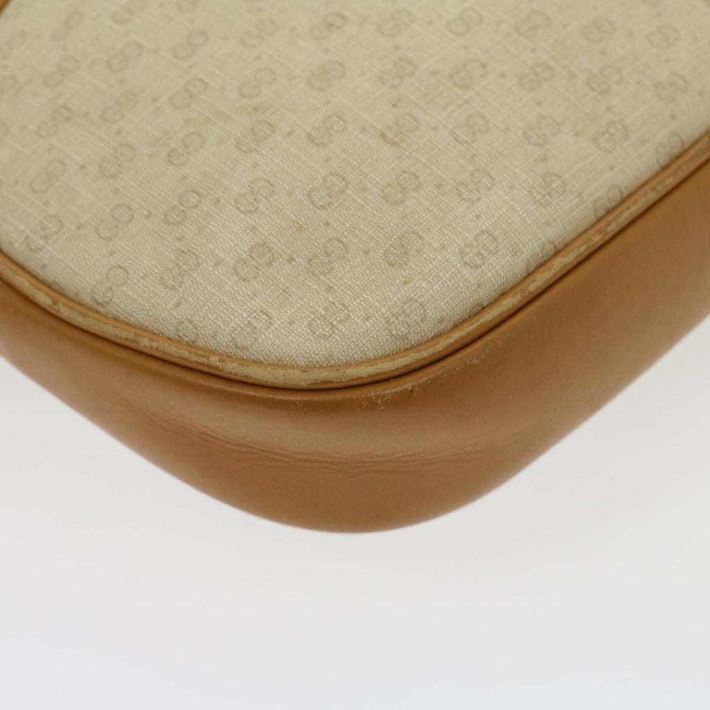 GUCCI Micro GG Canvas Shoulder Bag PVC Leather Beige Brown am2614g