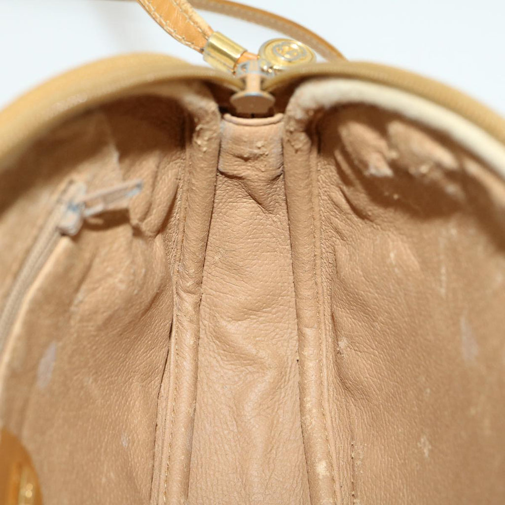 GUCCI Micro GG Canvas Shoulder Bag PVC Leather Beige Brown am2614g