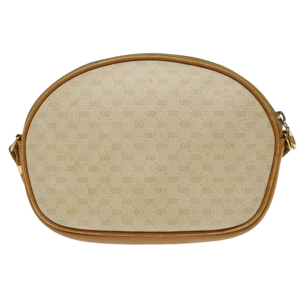 GUCCI Micro GG Canvas Shoulder Bag PVC Leather Beige Brown am2614g