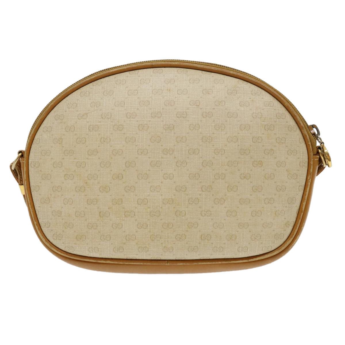 GUCCI Micro GG Canvas Shoulder Bag PVC Leather Beige Brown am2614g