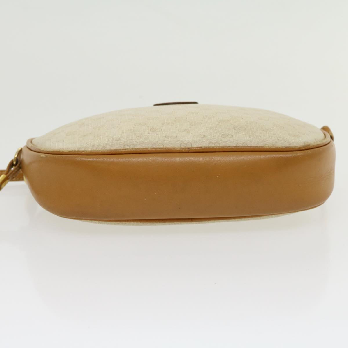 GUCCI Micro GG Canvas Shoulder Bag PVC Leather Beige Brown am2614g
