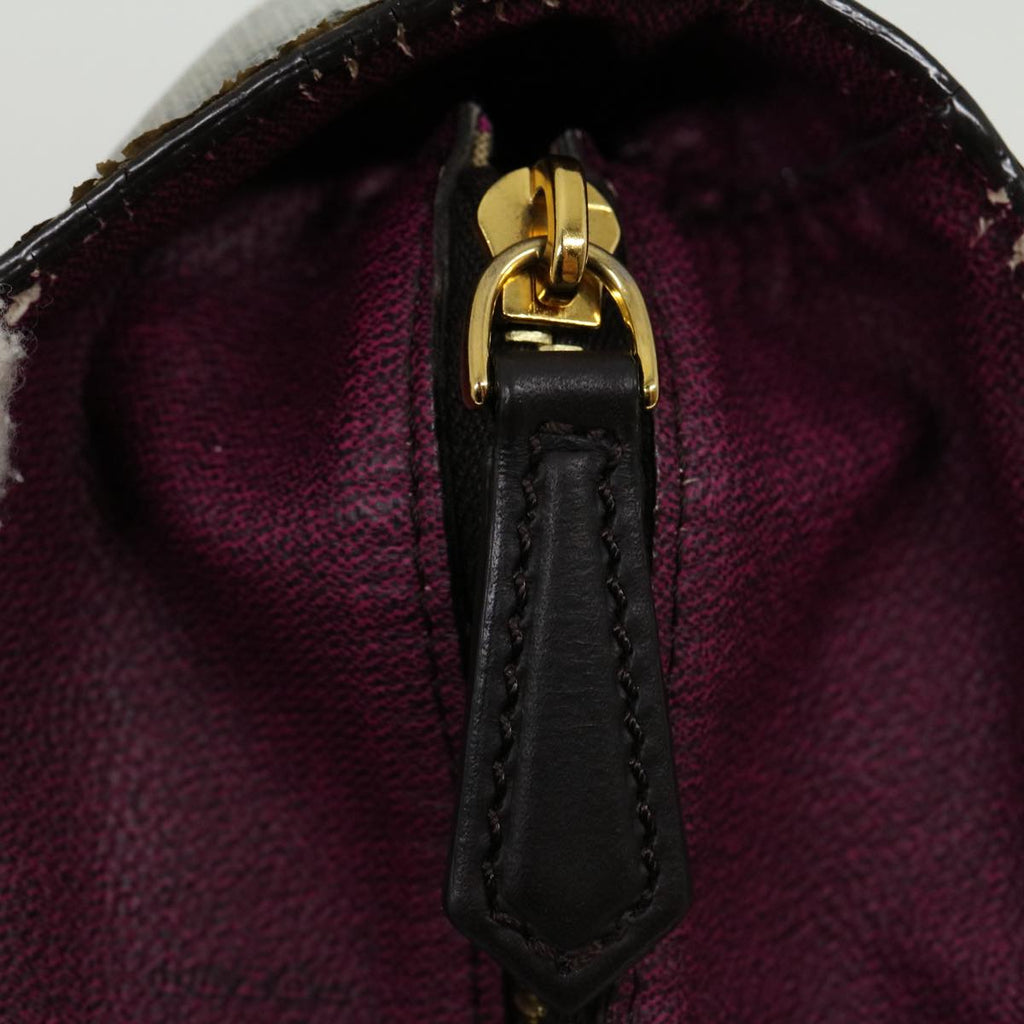 FENDI Zucca Canvas Tote Bag PVC Leather Brown Black am2618g