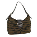 FENDI Animal Mamma Baguette Shoulder Bag Brown Black am2687g