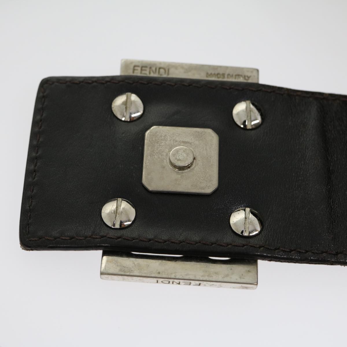 FENDI Animal Mamma Baguette Shoulder Bag Brown Black am2687g