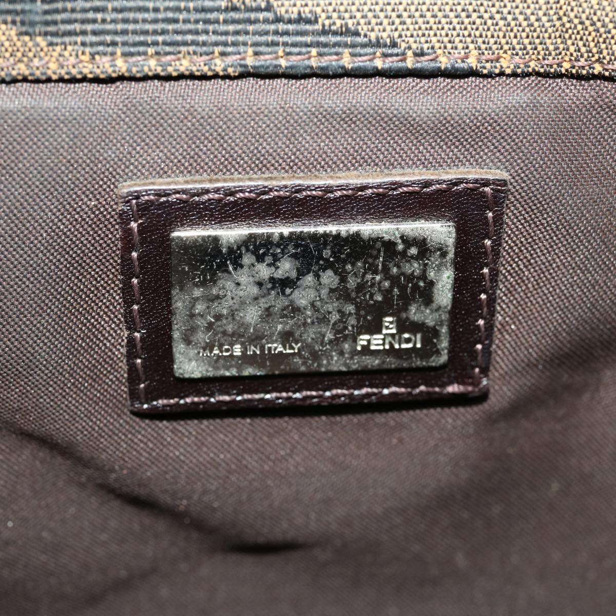 FENDI Animal Mamma Baguette Shoulder Bag Brown Black am2687g