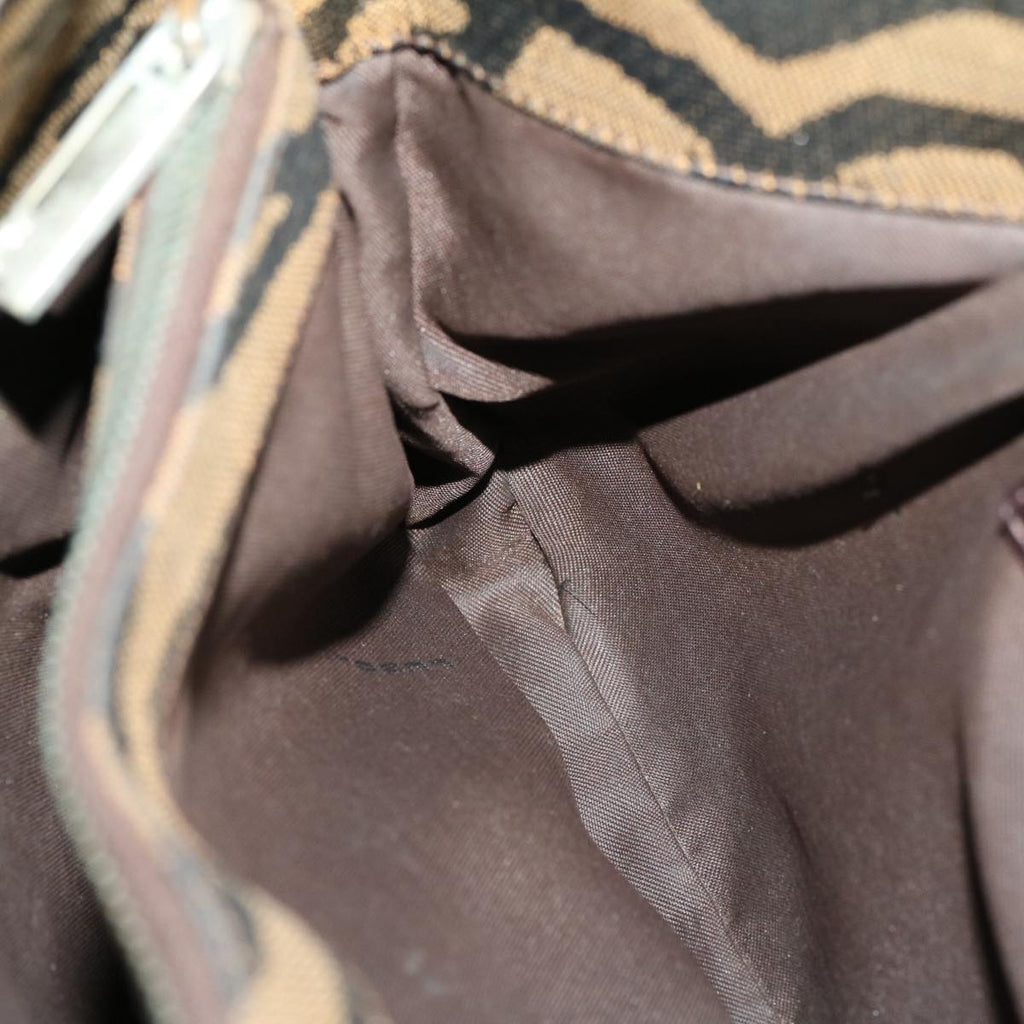 FENDI Animal Mamma Baguette Shoulder Bag Brown Black am2687g