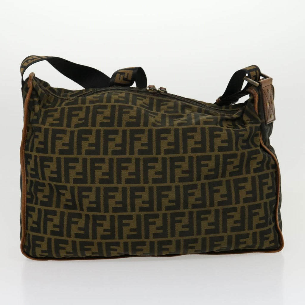 FENDI Zucca Canvas Shoulder Bag 2Set Black Brown am2696g