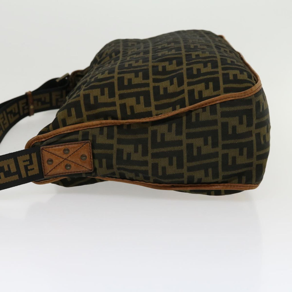 FENDI Zucca Canvas Shoulder Bag 2Set Black Brown am2696g