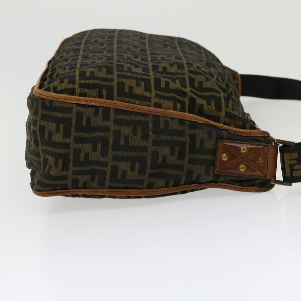 FENDI Zucca Canvas Shoulder Bag 2Set Black Brown am2696g