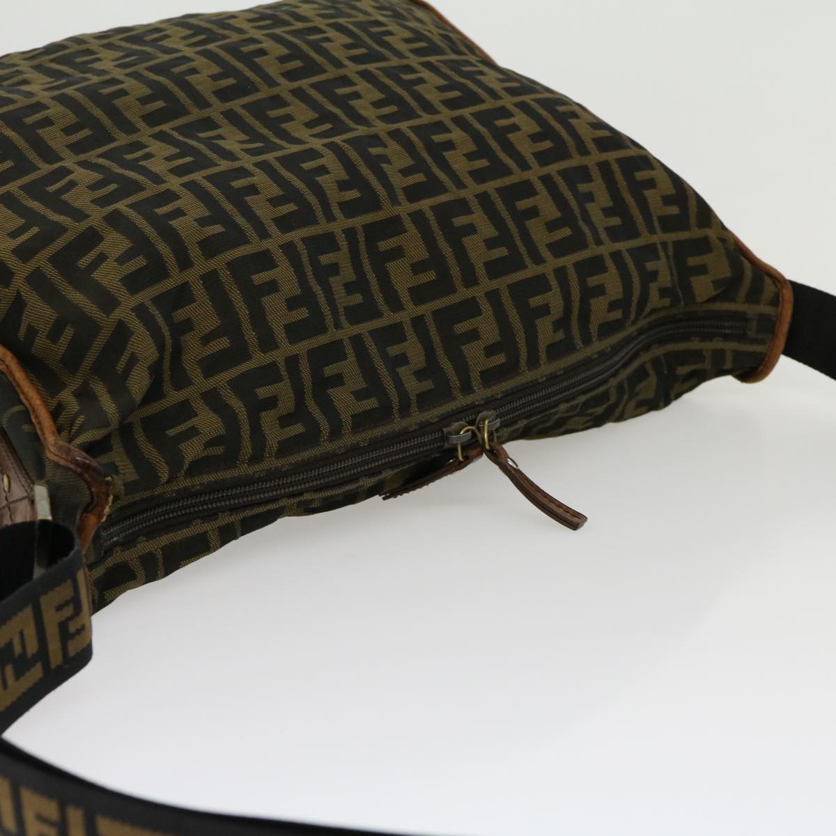 FENDI Zucca Canvas Shoulder Bag 2Set Black Brown am2696g