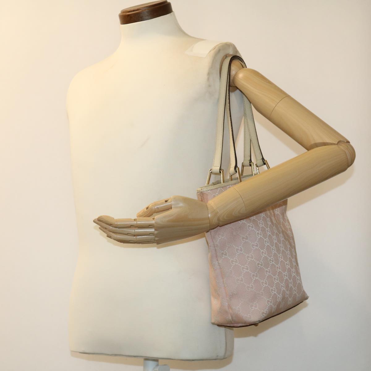 GUCCI GG Canvas Tote Bag Pink am2713g