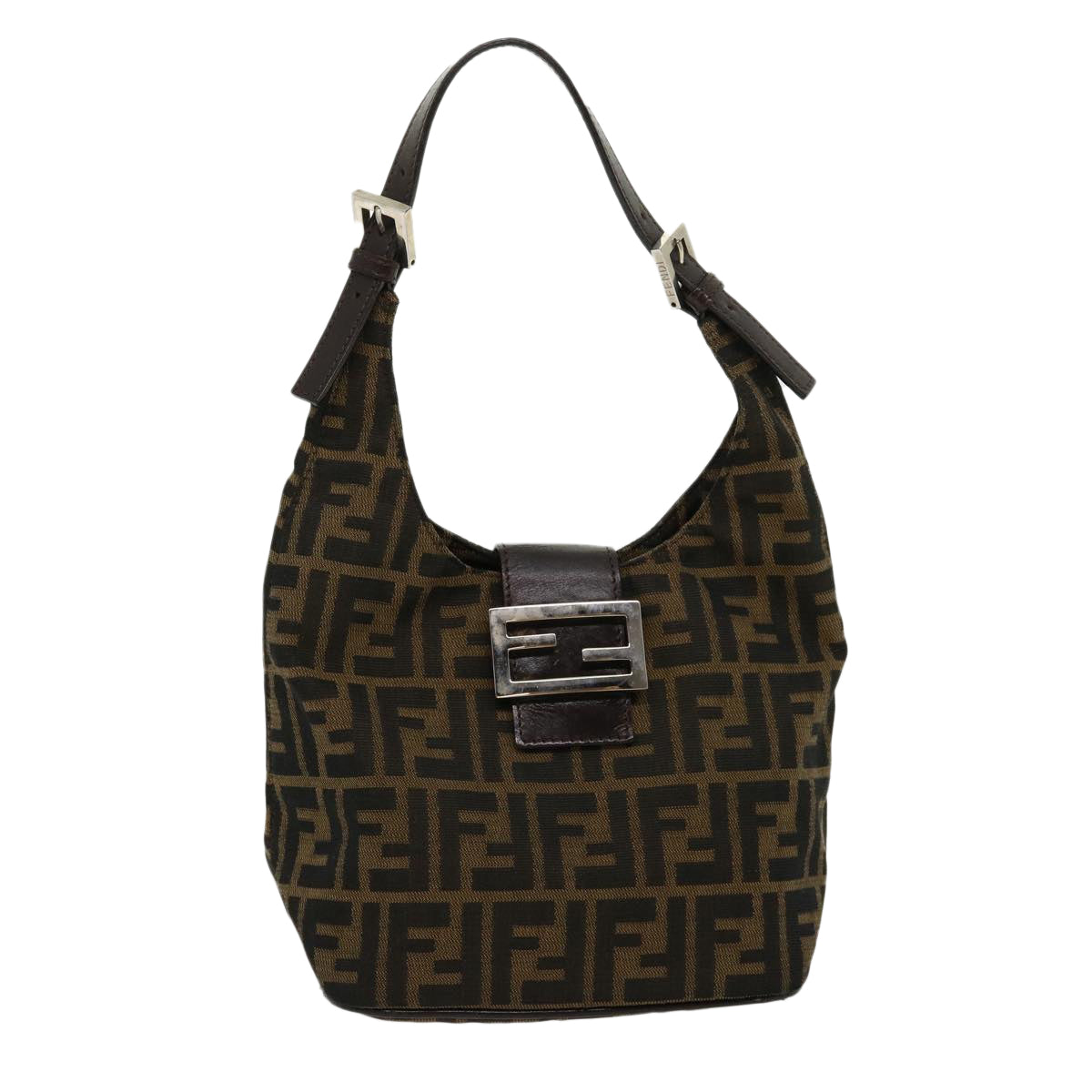 FENDI Zucca Canvas Mamma bucket Shoulder Bag Brown am2731g