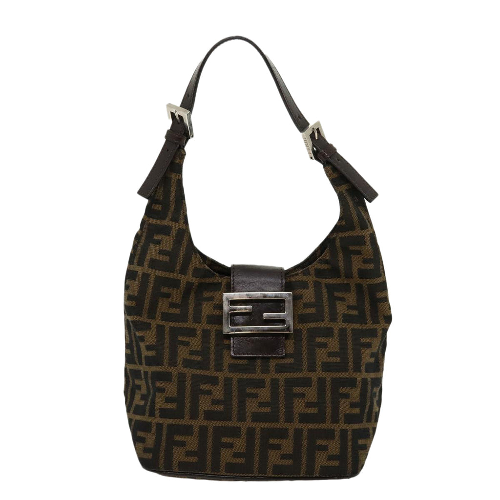 FENDI Zucca Canvas Mamma bucket Shoulder Bag Brown am2731g