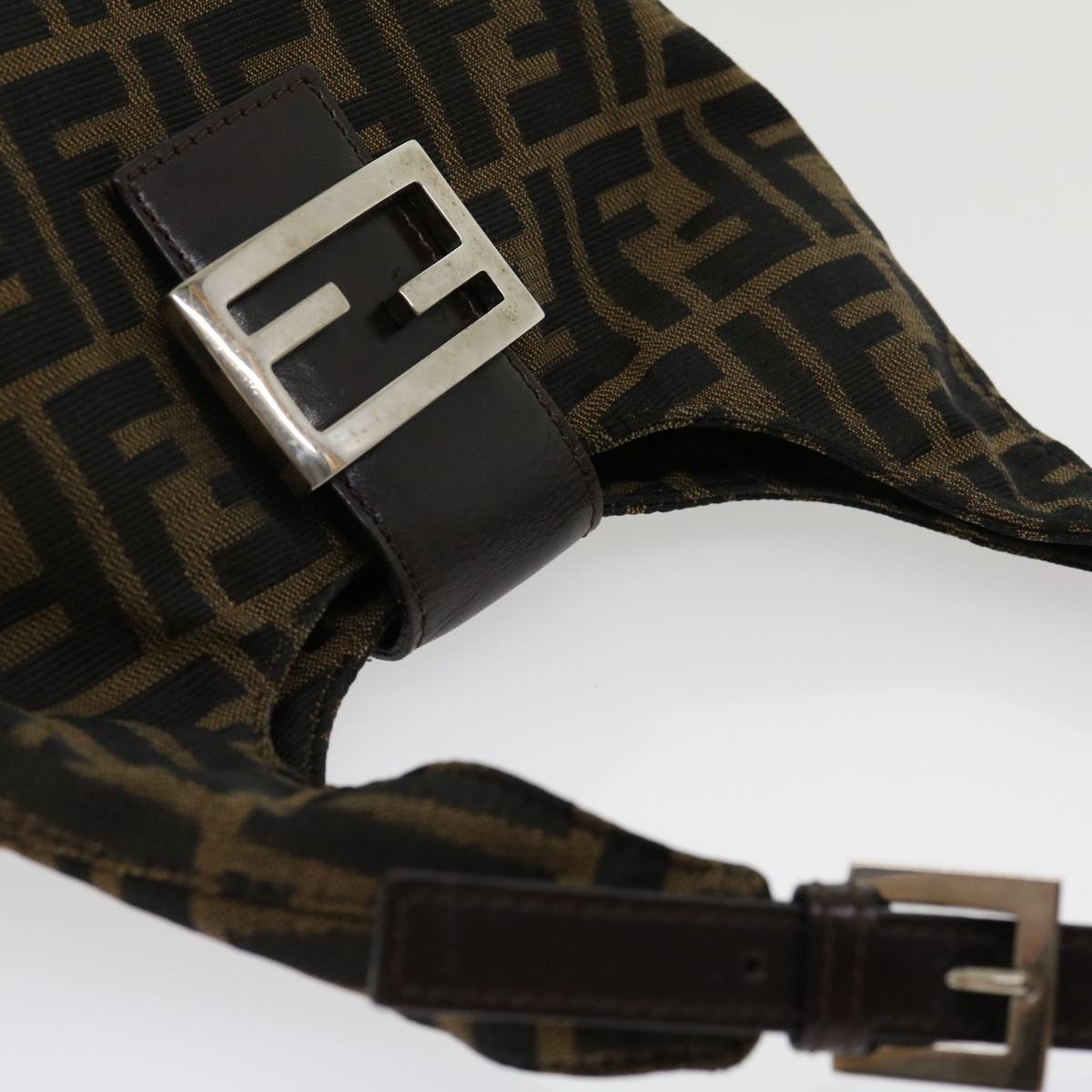 FENDI Zucca Canvas Mamma bucket Shoulder Bag Brown am2731g