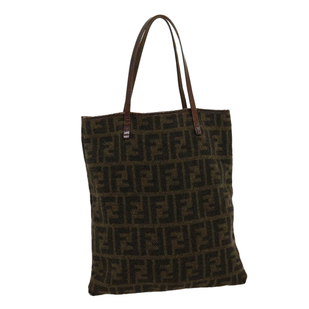 FENDI Zucca Canvas Tote Bag Wool Brown am2733g