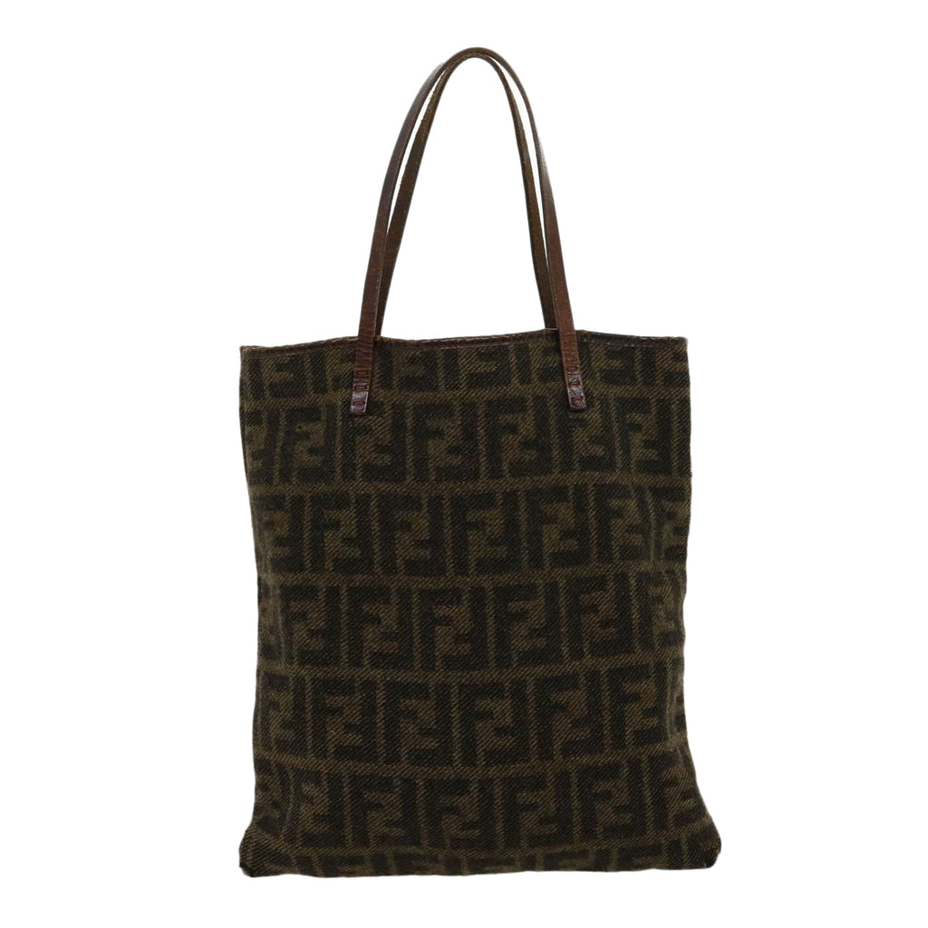 FENDI Zucca Canvas Tote Bag Wool Brown am2733g