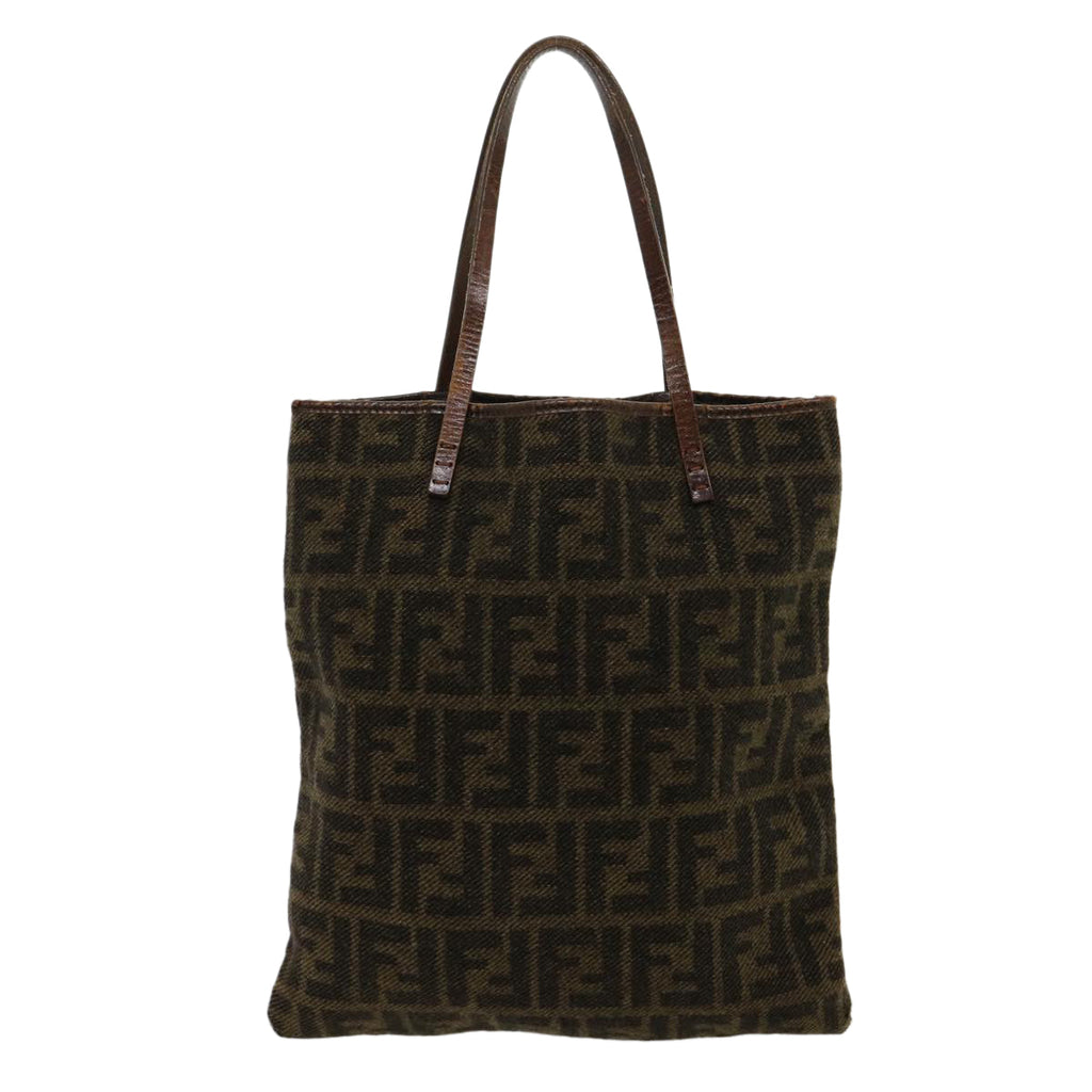 FENDI Zucca Canvas Tote Bag Wool Brown am2733g