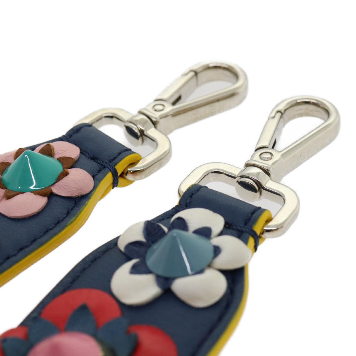 FENDI Strap You Flower Shoulder Strap Leather Multicolor Navy 8AV077 am2736g