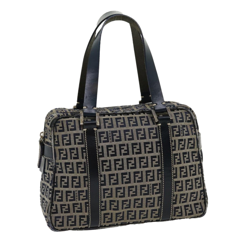 FENDI Zucchino Canvas Hand Bag Navy am2737g