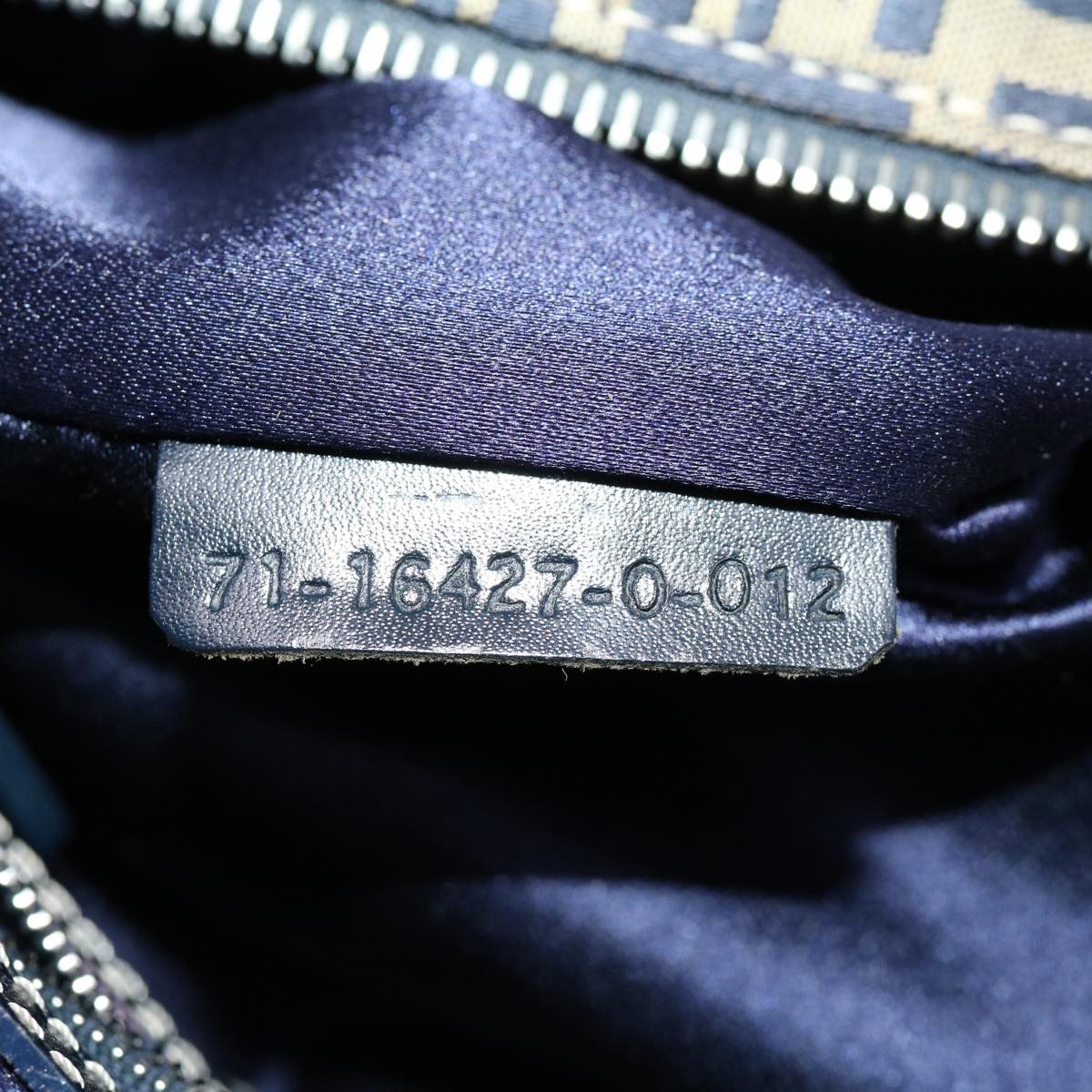 FENDI Zucchino Canvas Hand Bag Navy am2737g