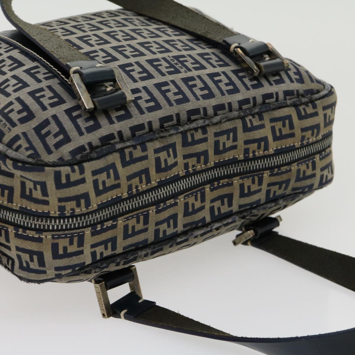 FENDI Zucchino Canvas Hand Bag Navy am2737g