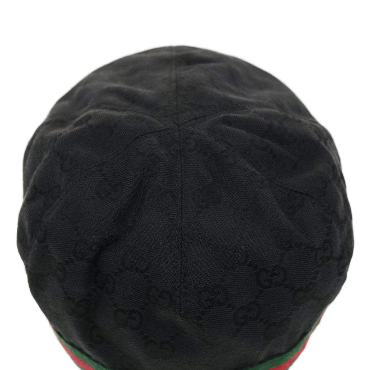 GUCCI Web Sherry Line GG Canvas Hunting cap Hat Black Green Red am2782g