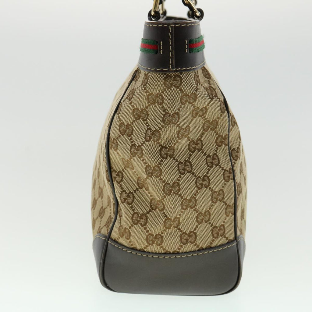 GUCCI Web Sherry Line GG Canvas Tote Bag Beige Green Red am2786g