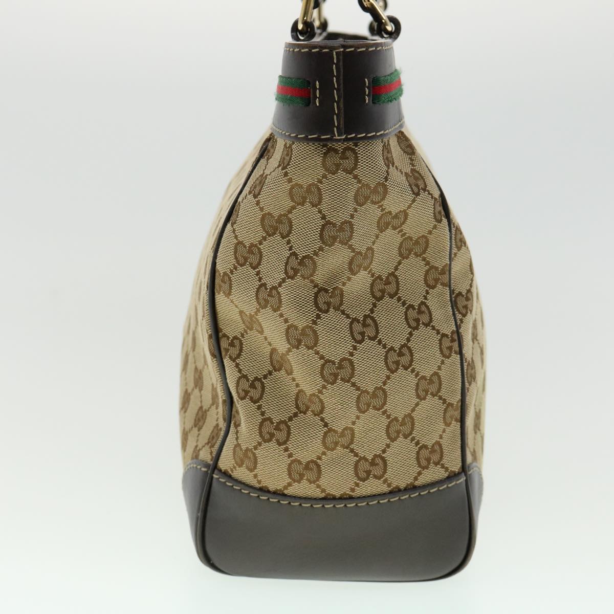 GUCCI Web Sherry Line GG Canvas Tote Bag Beige Green Red am2786g