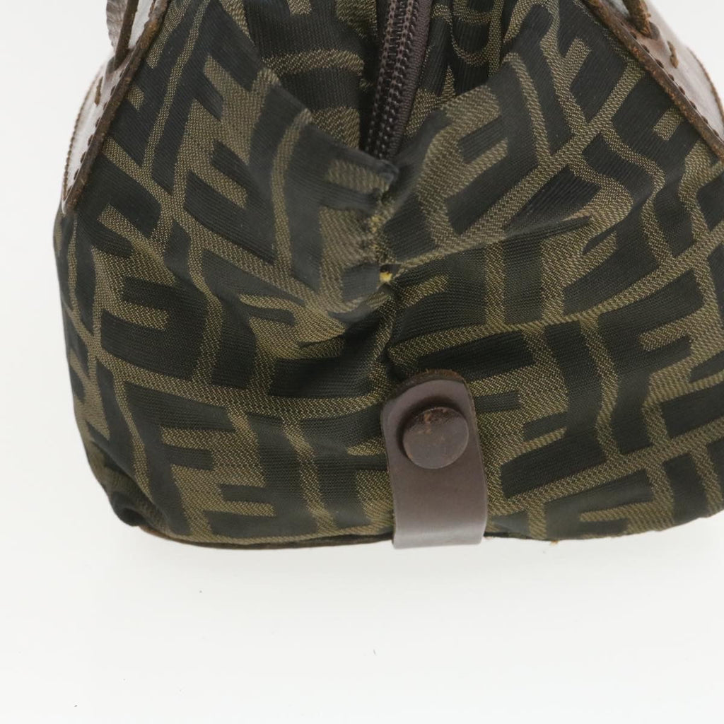 FENDI Zucca Canvas Hand Bag Brown Black Auth **Sticky am375g