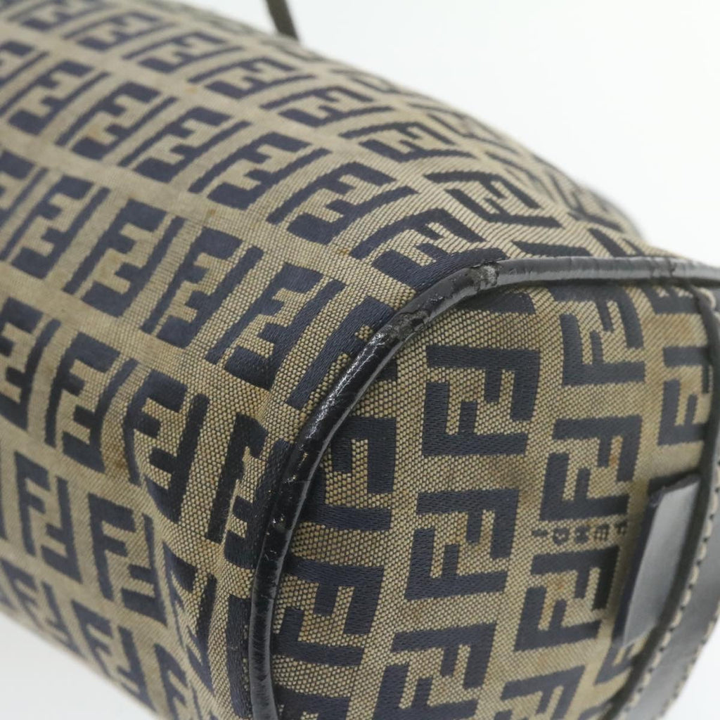 FENDI Zucchino Canvas Hand Bag Navy Blue am577g