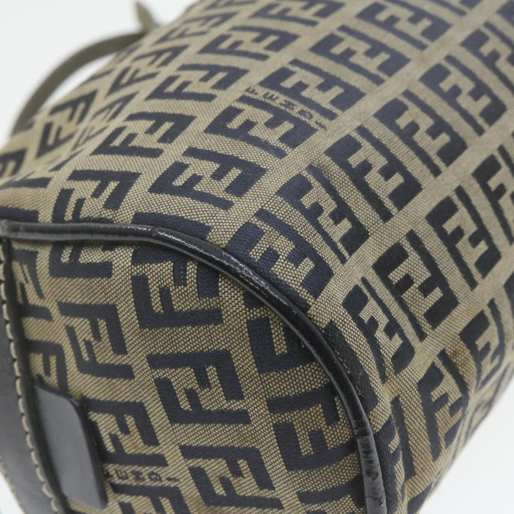 FENDI Zucchino Canvas Hand Bag Navy Blue am577g