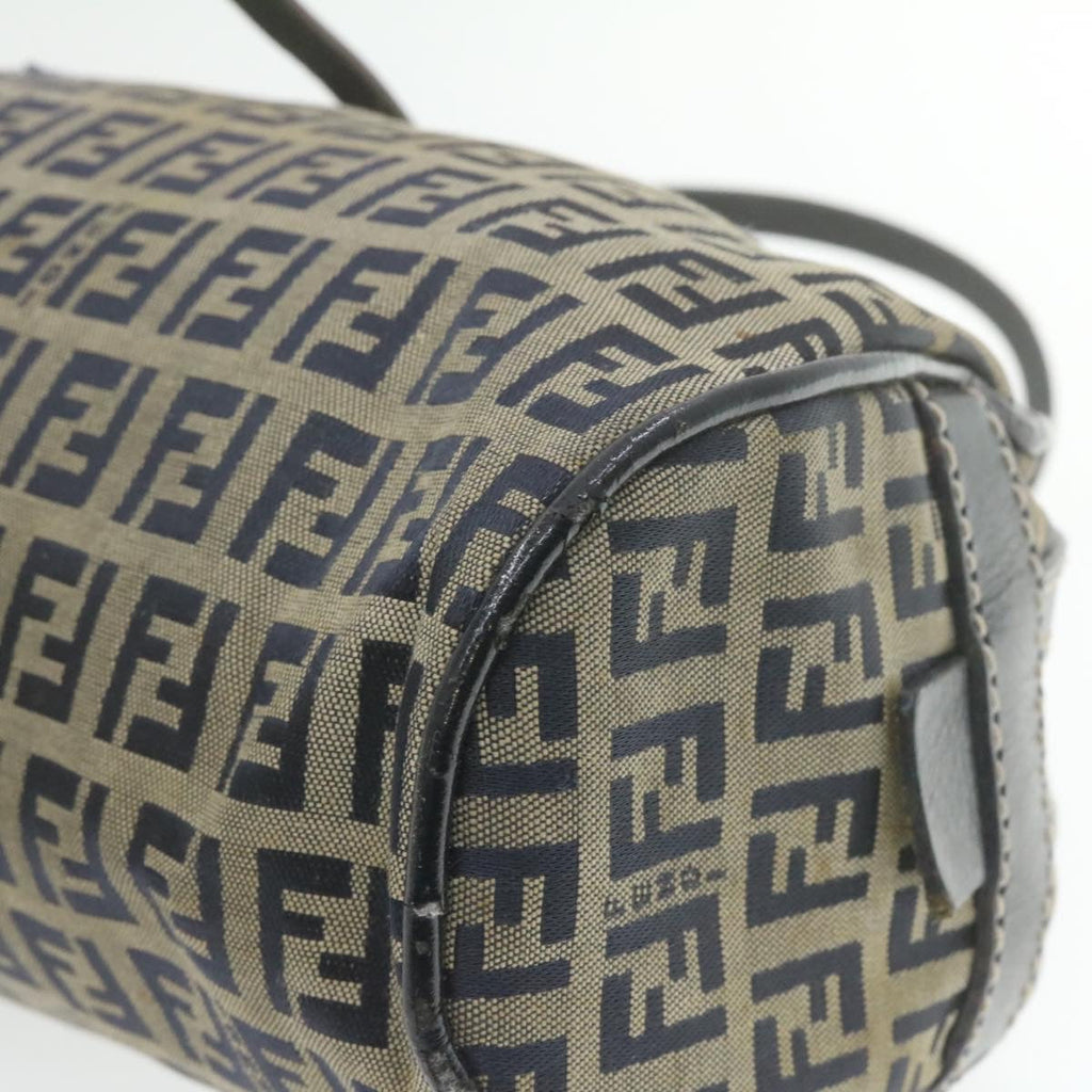 FENDI Zucchino Canvas Hand Bag Navy Blue am577g