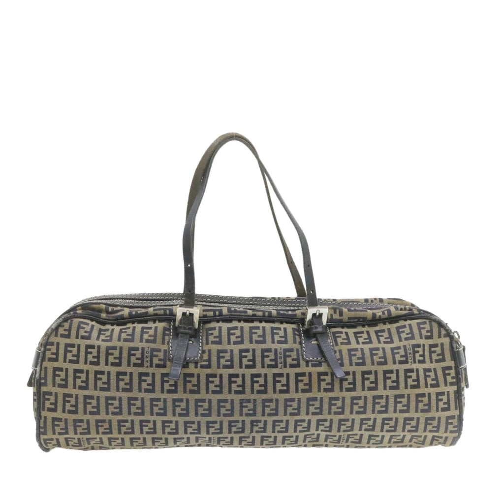 FENDI Zucchino Canvas Hand Bag Navy Blue am577g