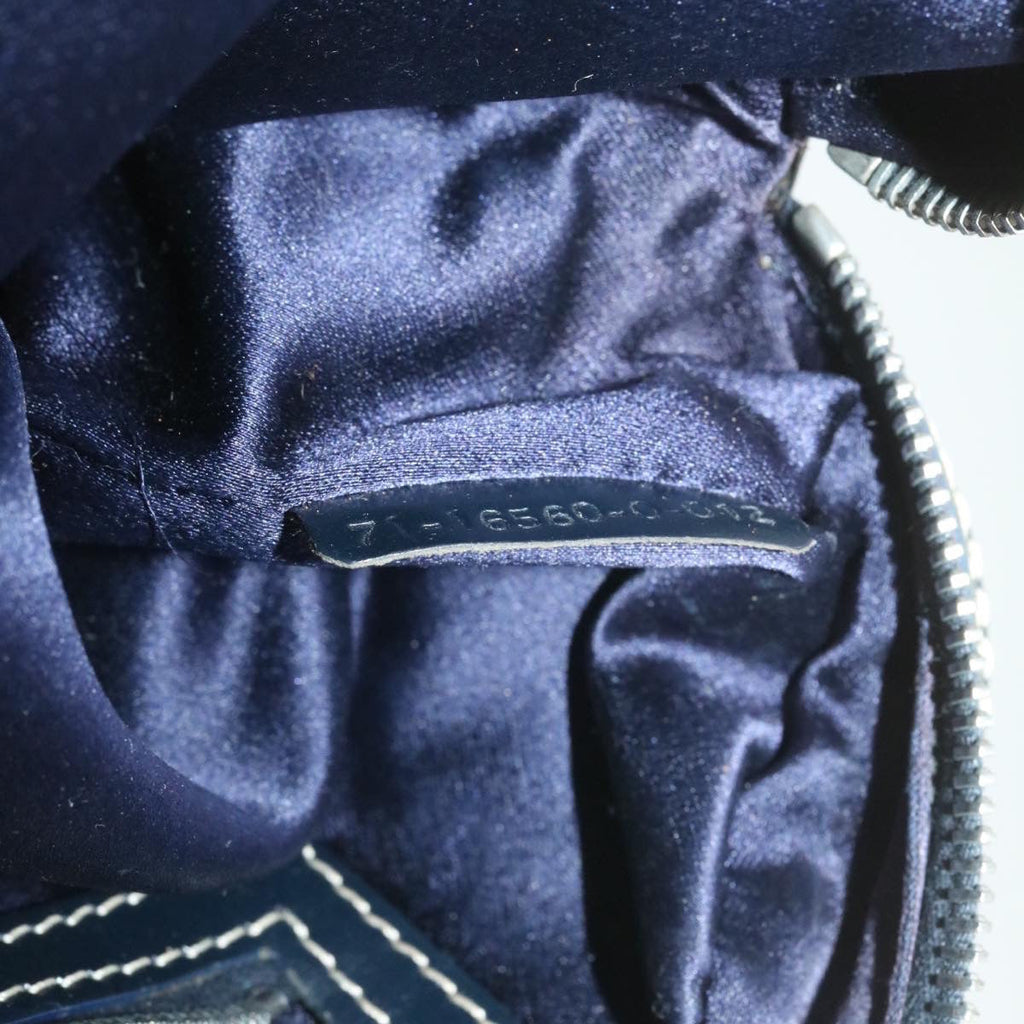 FENDI Zucchino Canvas Hand Bag Navy Blue am577g