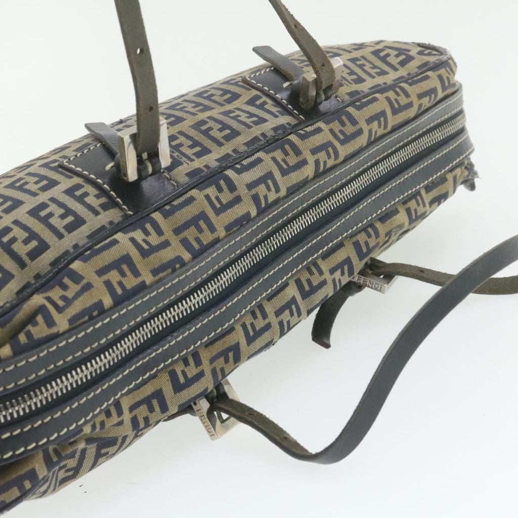 FENDI Zucchino Canvas Hand Bag Navy Blue am577g