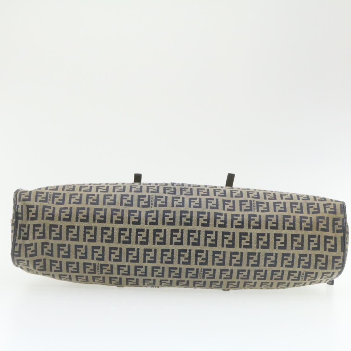 FENDI Zucchino Canvas Hand Bag Navy Blue am577g