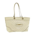 GUCCI Guccissima GG Canvas Tote Bag Leather White 145993213317 am692g