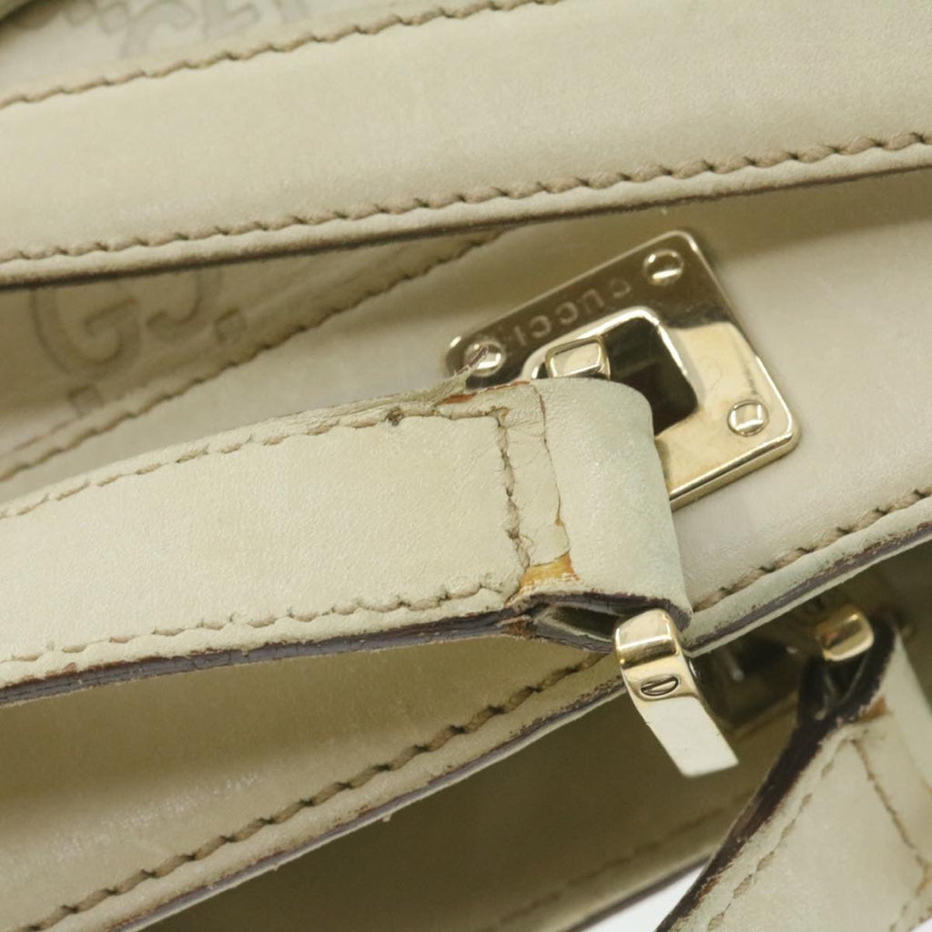 GUCCI Guccissima GG Canvas Tote Bag Leather White 145993213317 am692g