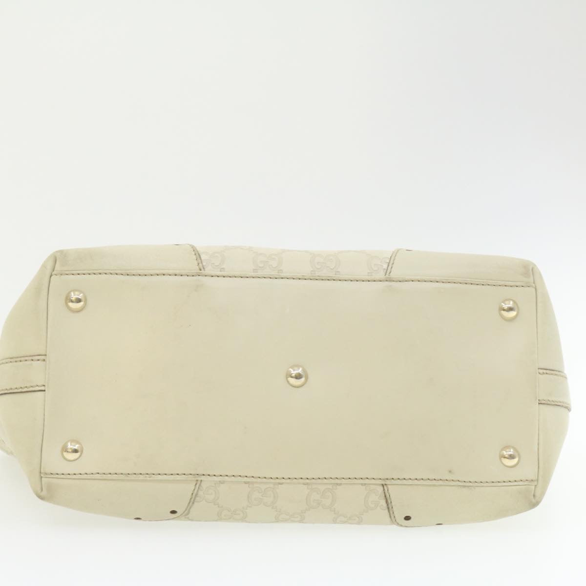 GUCCI Guccissima GG Canvas Tote Bag Leather White 145993213317 am692g