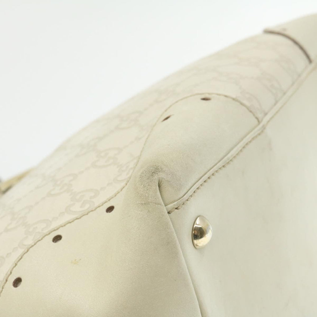 GUCCI Guccissima GG Canvas Tote Bag Leather White 145993213317 am692g