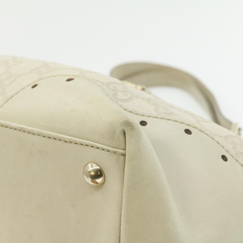 GUCCI Guccissima GG Canvas Tote Bag Leather White 145993213317 am692g