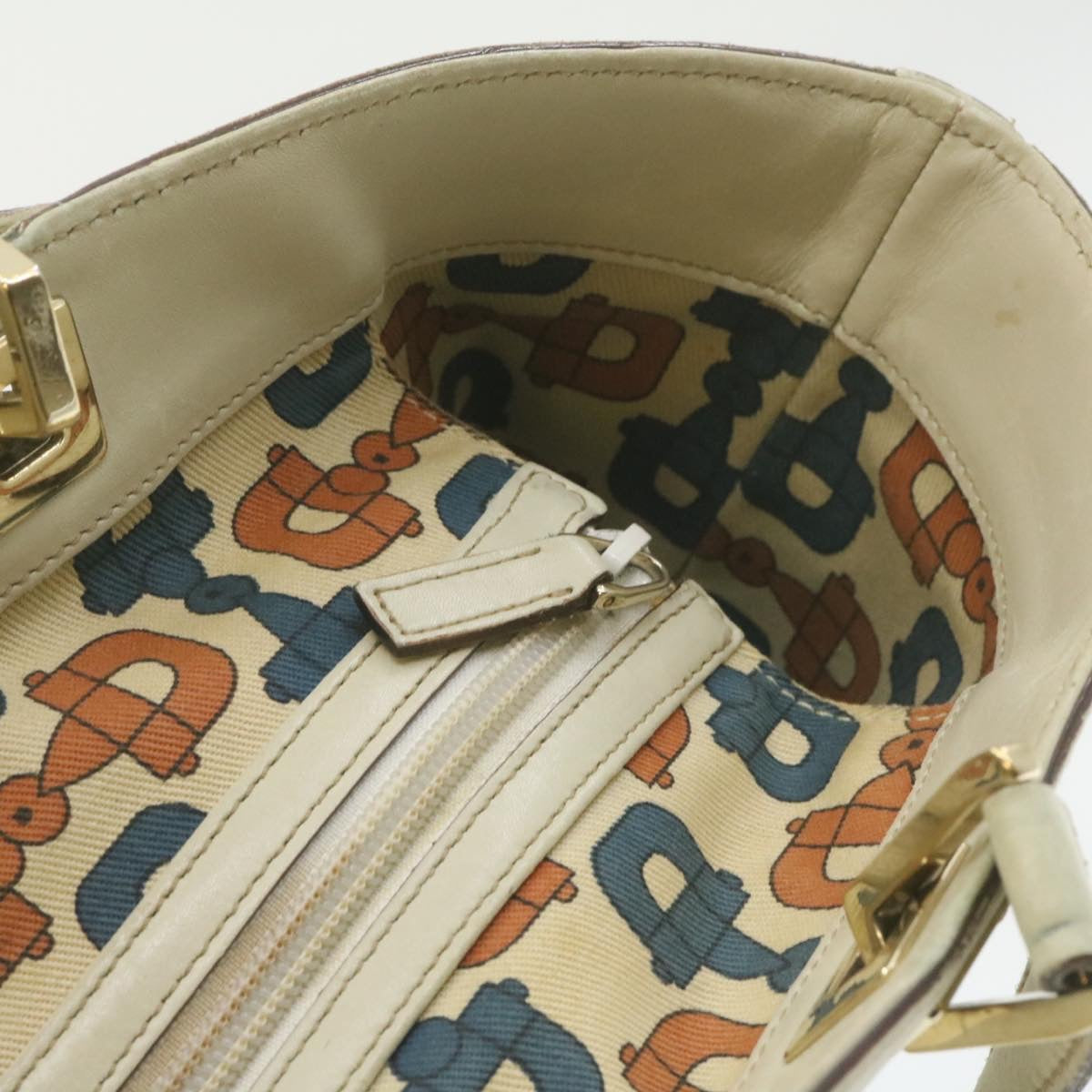 GUCCI Guccissima GG Canvas Tote Bag Leather White 145993213317 am692g