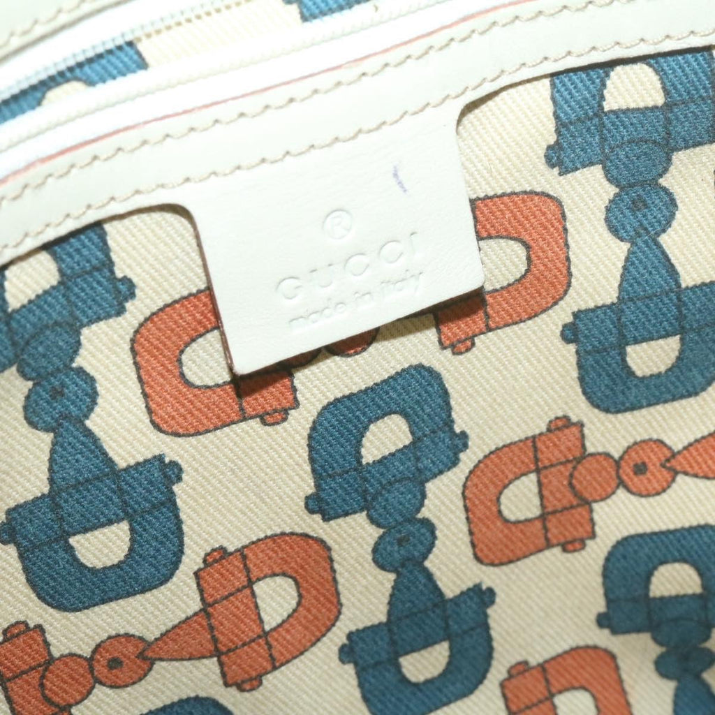 GUCCI Guccissima GG Canvas Tote Bag Leather White 145993213317 am692g