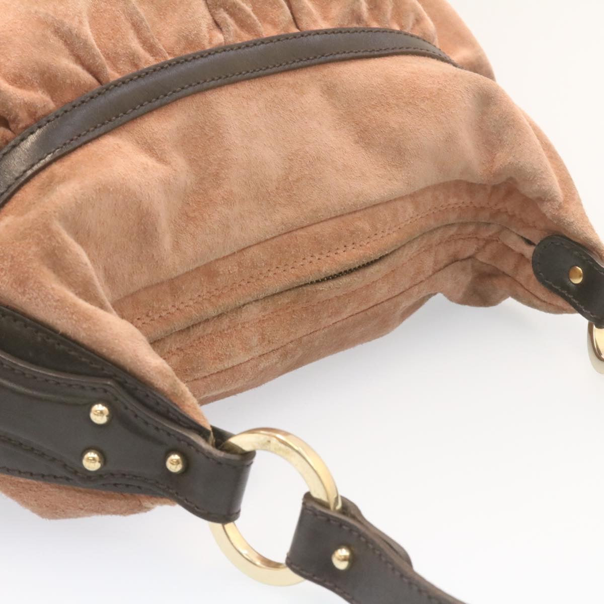 FENDI Suede Shoulder Bag Pink am958g