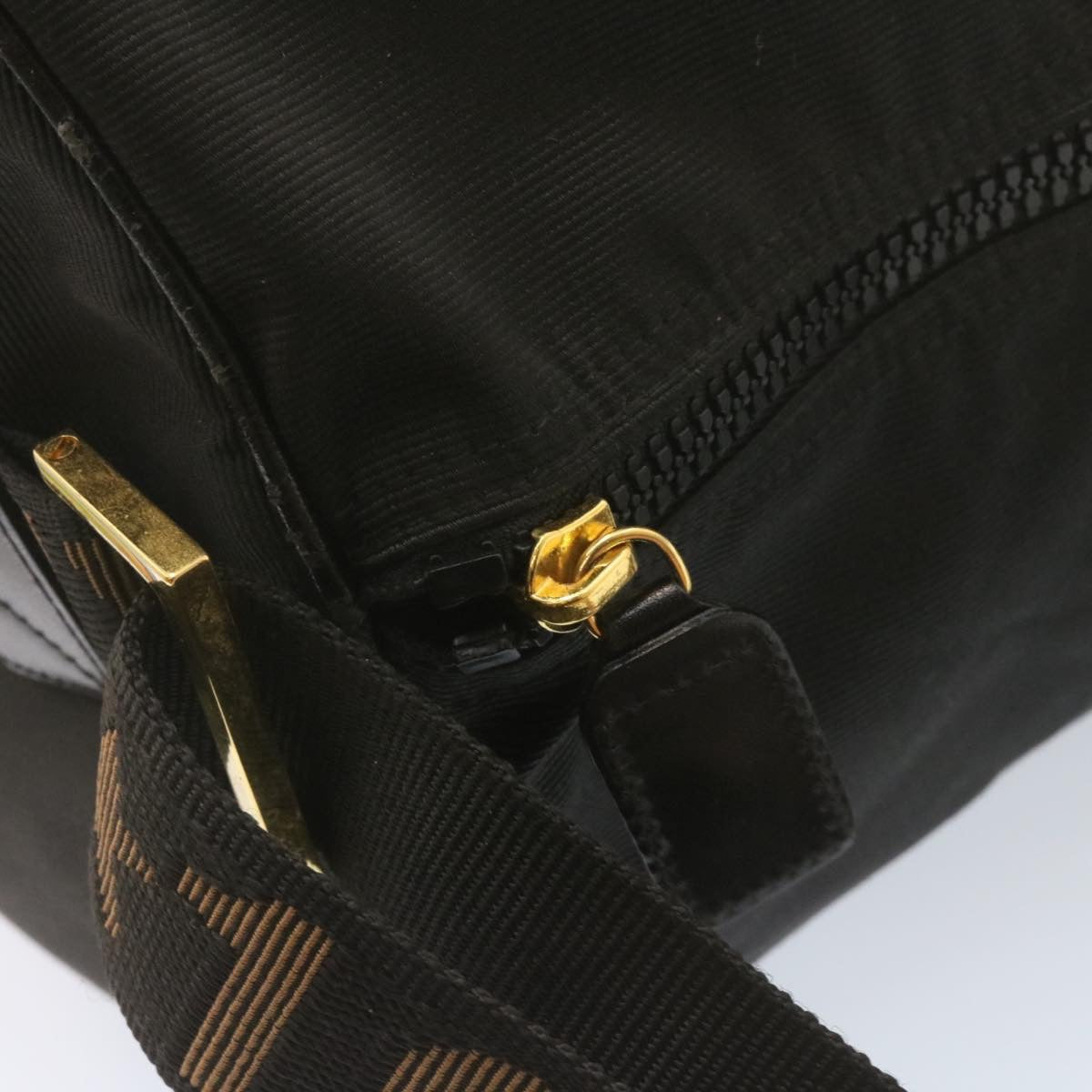FENDI Boston Bag Nylon 2Way Black am998g