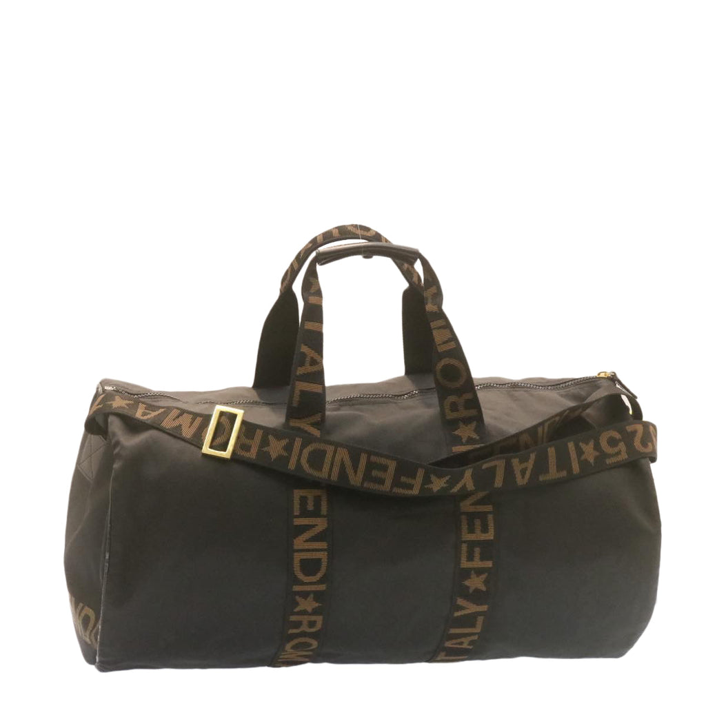 FENDI Boston Bag Nylon 2Way Black am998g