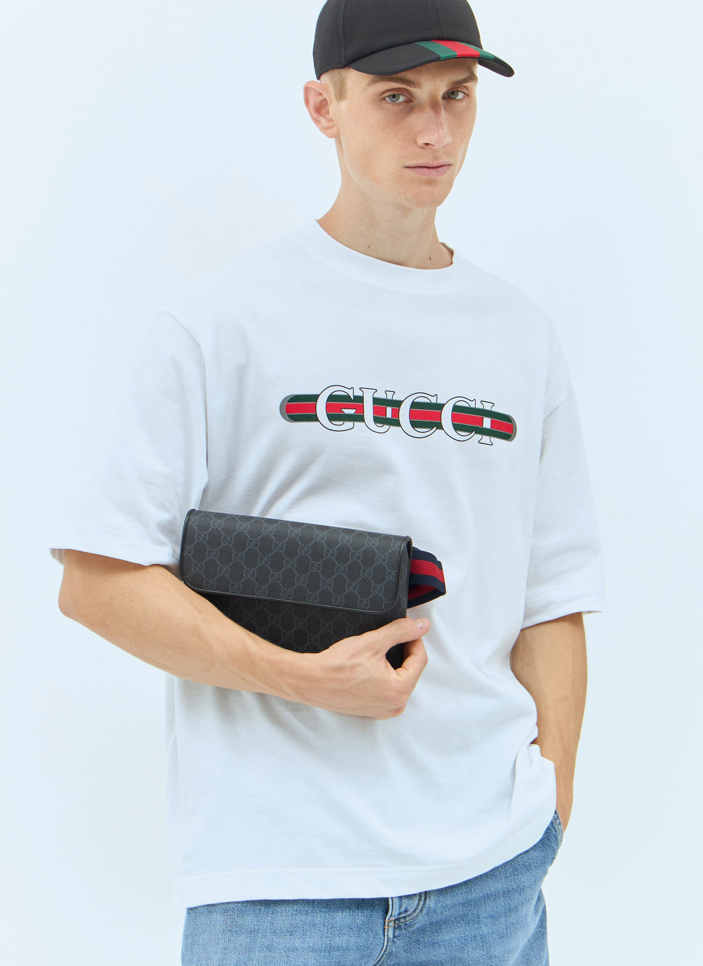 Gucci Men Gg Small Belt Bag
